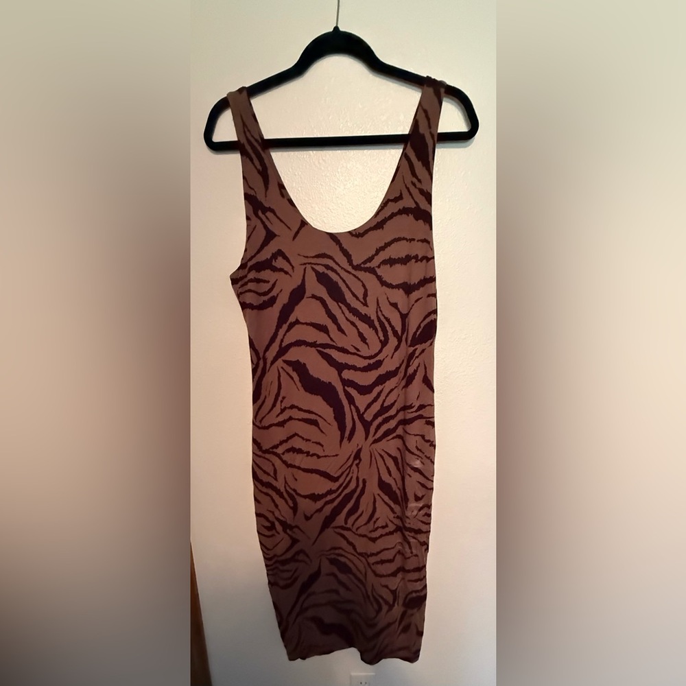 Bar III Brown and Black Animal Print Mini Dress